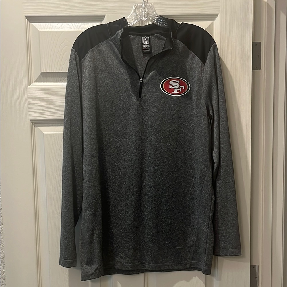 Gray and Black 49ers Quarter-Zip Pullover